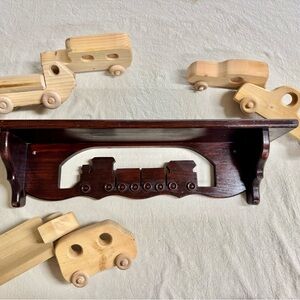 Handmade Vintage Wooden Train Shelf